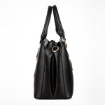 Kožená luxusná veľká čierna kabelka